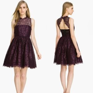 Alice + Olivia Ophelia Lace Plum Party Dress - 8